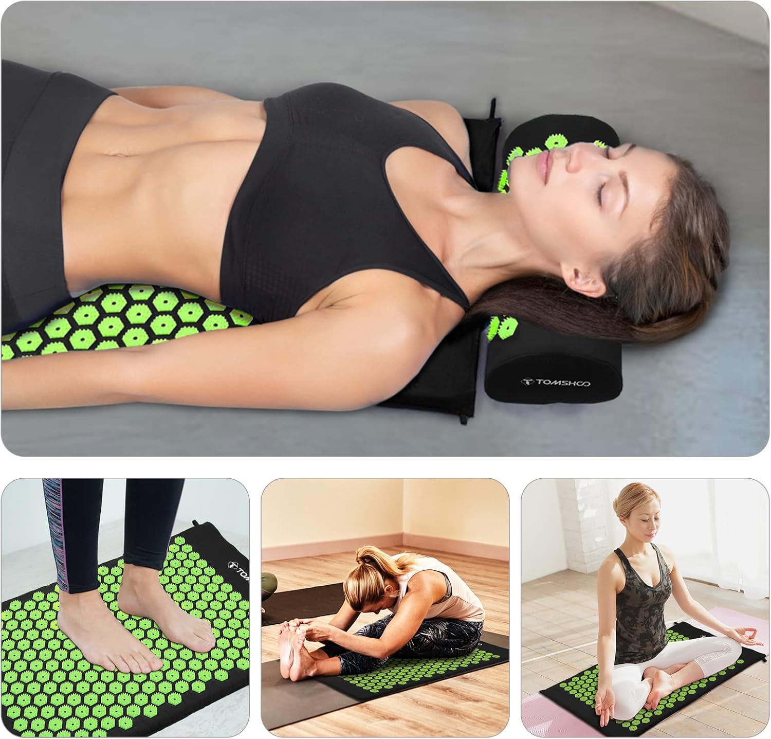 TOMSHOO Acupressure Set, Acupressure Mat and Pillow with 2pcs Massage Balls- Pain Relief Therapy Muscle Back Neck with Travel Bag for Men and Women - Image 6
