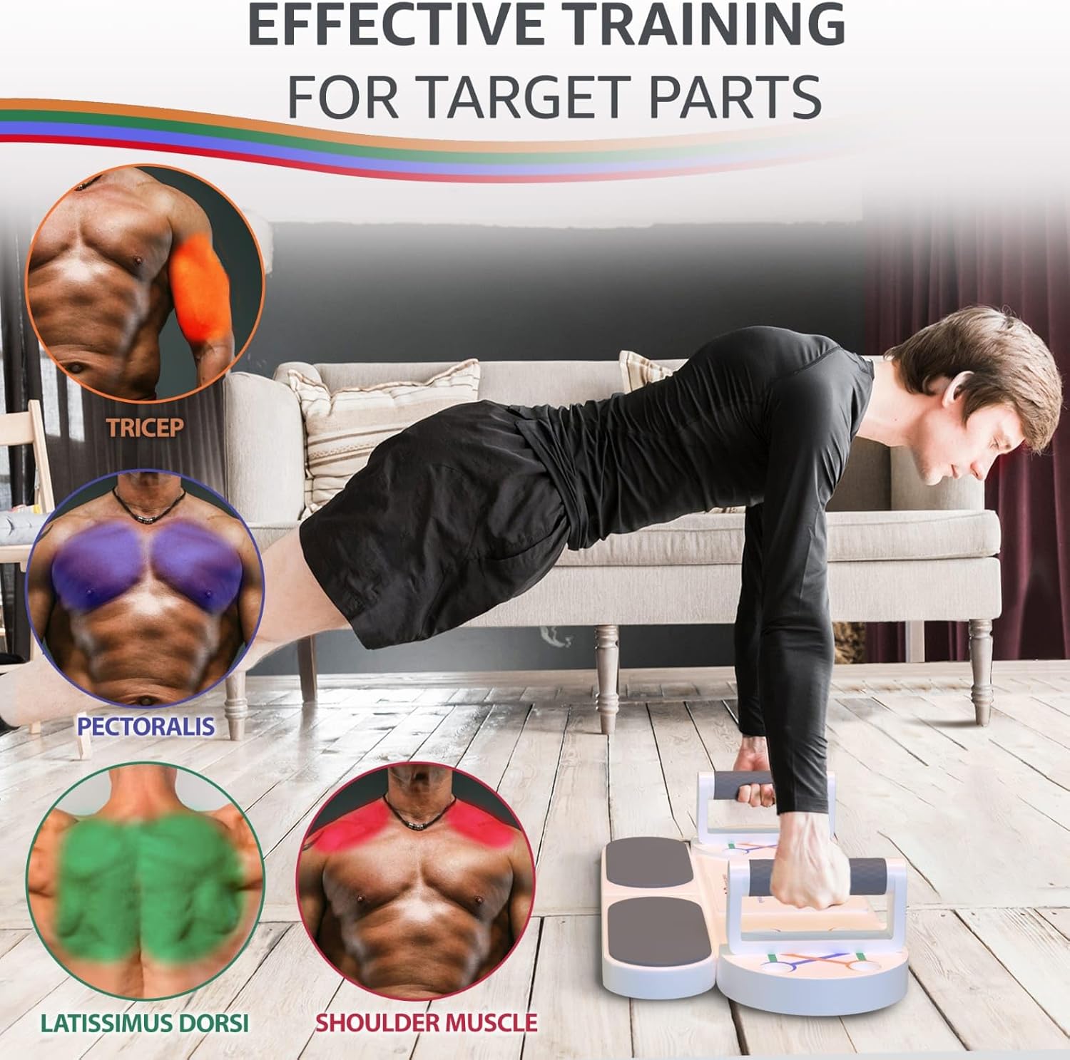 Versatile Push Up Board with Resistance Ropes, Complete Home Fitness Equipment for Core Strengthening, Professional Exercise System for Fat Burning, Perfect for Both Men & Women - Image 8