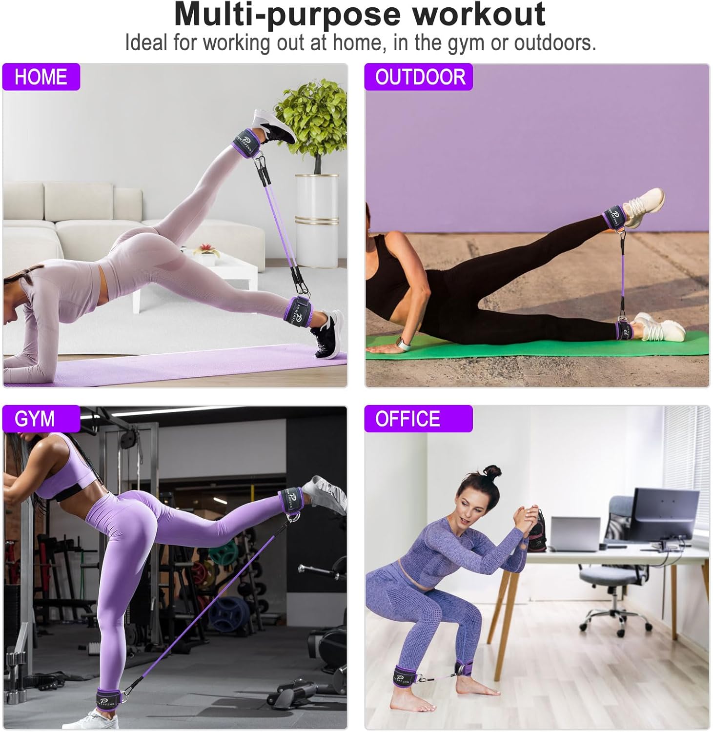 Ankle Resistance Bands with Cuffs: Women Ankle Strap Band for Working Out - Ankle Resistance Bands for Glutes Hip & Leg Butt Training Workout Exercise Equipment - Image 7