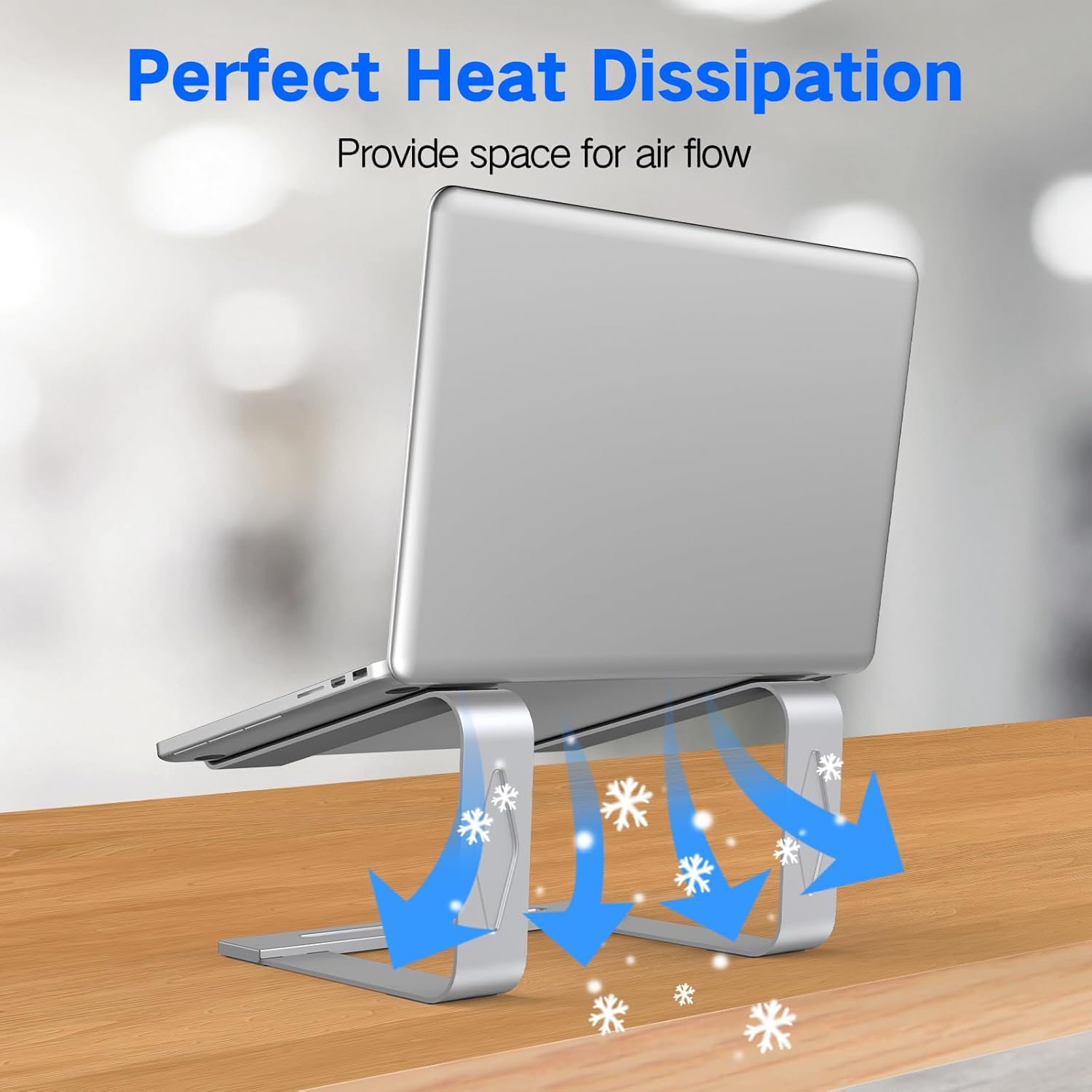 Laptop Stand for Desk, Metal Laptop Riser Holder, Removable Notebook Stand Ventilated Cooling Computer Stand Compatible with 10-15.6” Laptops - Image 6