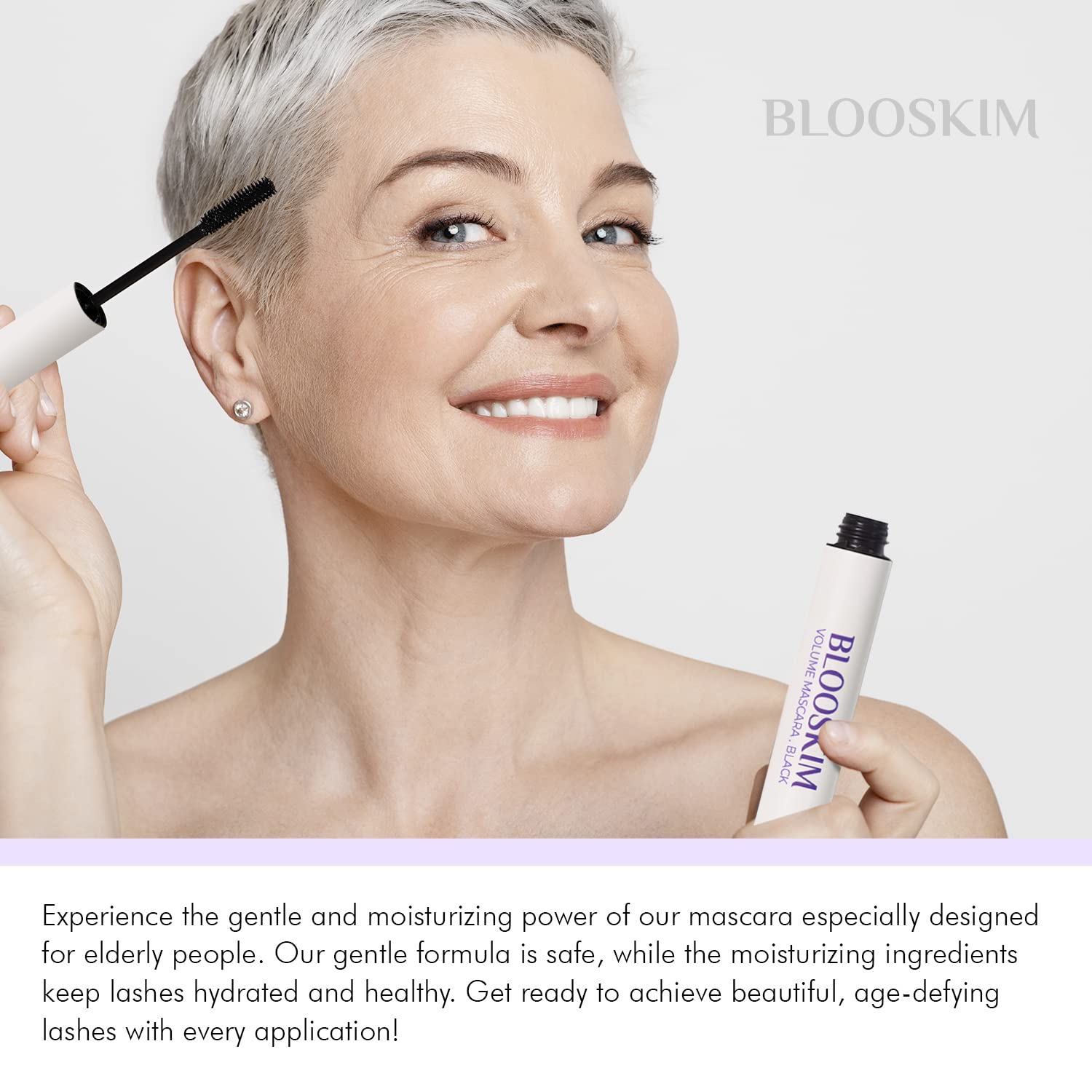 Mascara for Older Women 60 Plus, Prime Mascara, Lengthening & Strengthening Lash Mascara for Mature Women, Volumizing, Long Stay - Black 0.24 FL OZ - Image 4