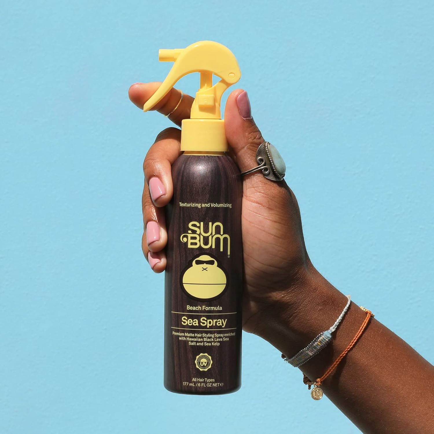 Sun Bum Sea Spray|Texturizing and Volumizing Sea Salt Spray | UV Protection With a Matte Finish | Medium Hold | For All Hair Types | 6 FL OZ Spray Bottle, Clear (80-41025) - Image 5