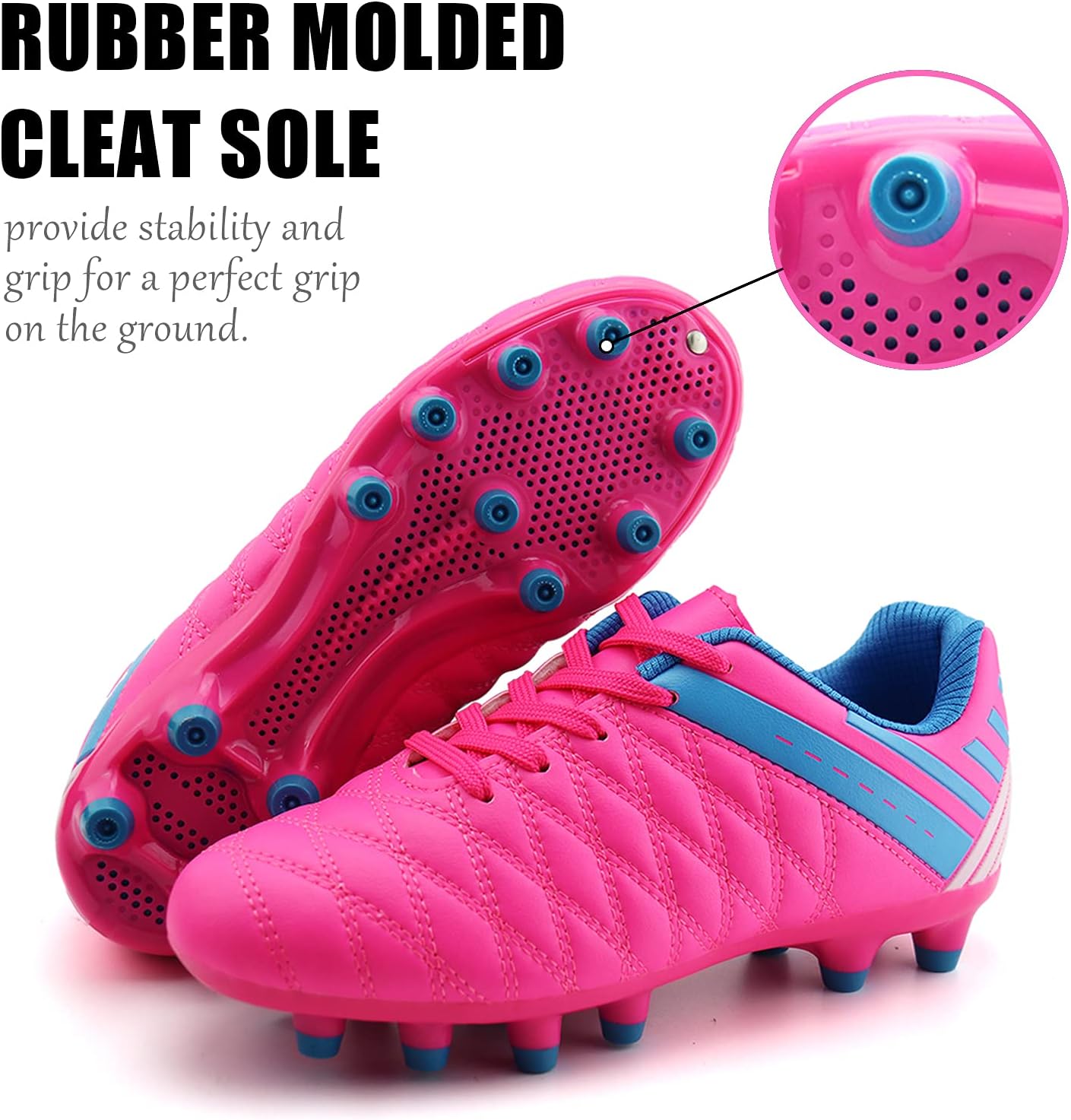 brooman Kids Athletic Soccer Cleats Boys Girls Outdoor Firm Ground Football Shoes - Image 6