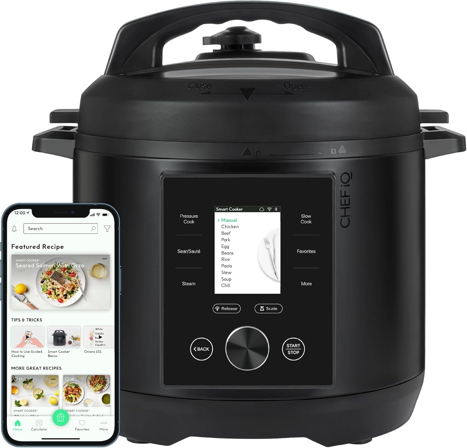 CHEF iQ Smart Pressure Cooker 10 Cooking Functions & 18 Features, Built-in Scale, 1000+ Presets & Times & Temps w/App for 600+ Foolproof Guided Recipes, Rice & Slow Electric MultiCooker, 6 Qt - Image 2