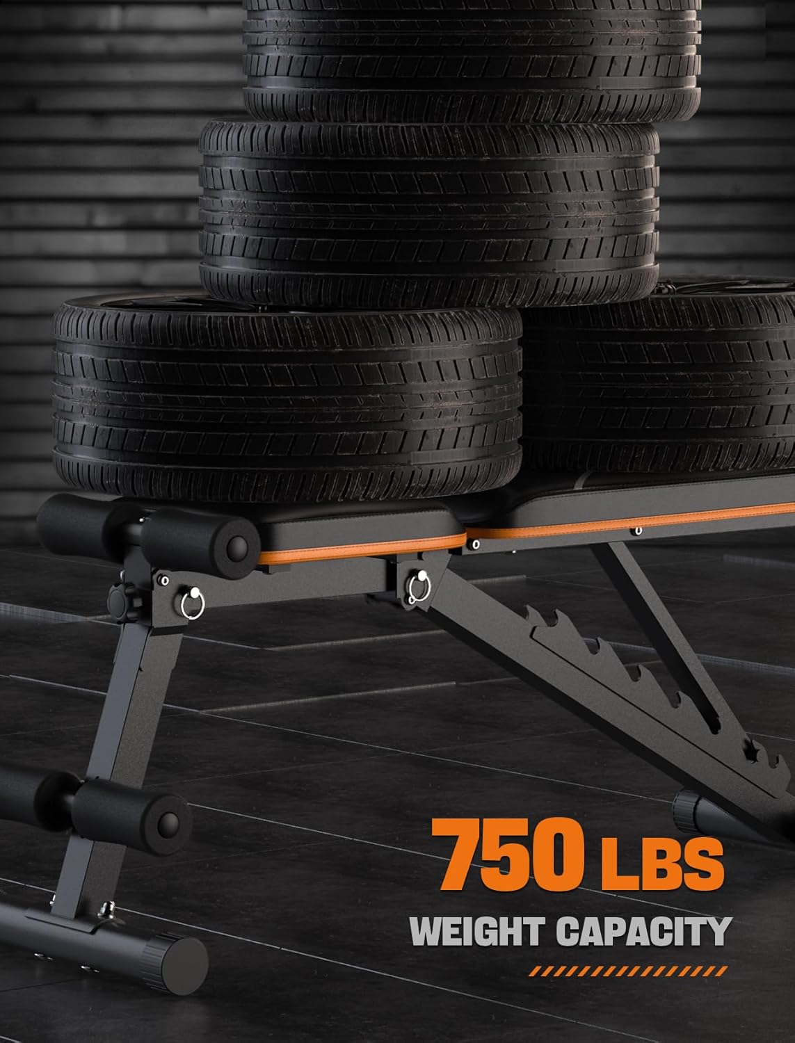 Sportsroyals Workout Bench, Adjustable Weight Bench for Home Gym, 750LBS Weight Capacity for Full Body Workout - Image 4