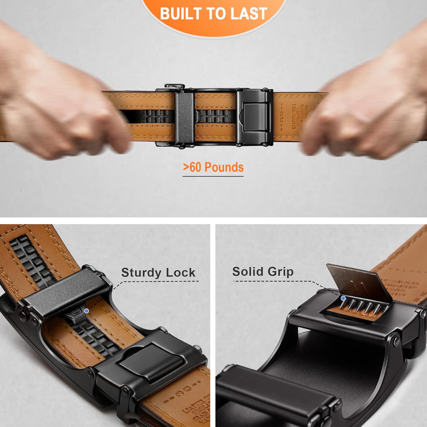 BULLIANT Men's Belt,Slide Ratchet Belt For Gift Men Dress Pant Shirt Oxfords,Trim To Fit - Image 7