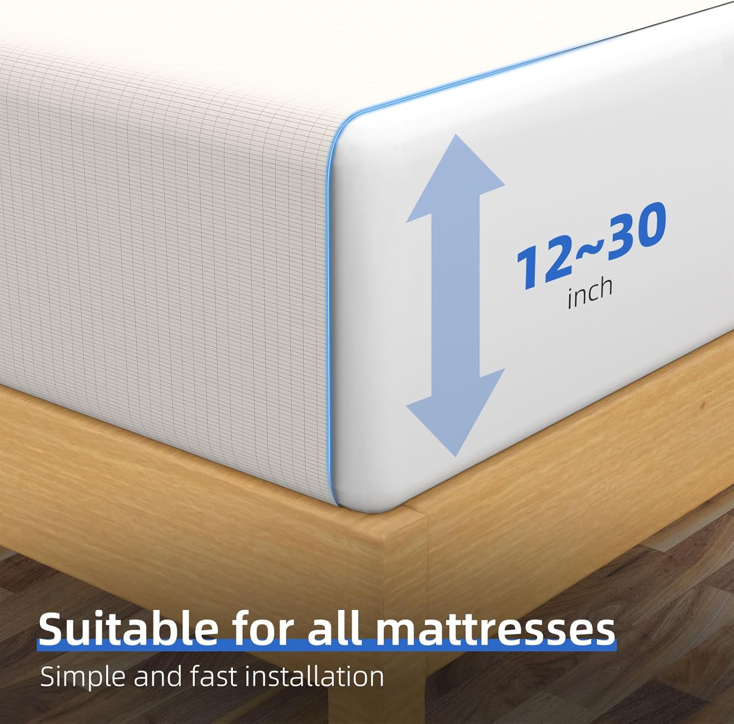 Grounding Mat for Bed 90% Organic Cotton+10% Pure Silver Fiber, Grounding Fitted Sheets for All Mattress Sizes, with Static grounding Cord and Test Pen (Beige, 105.1 * 23.1 inch) - Image 6