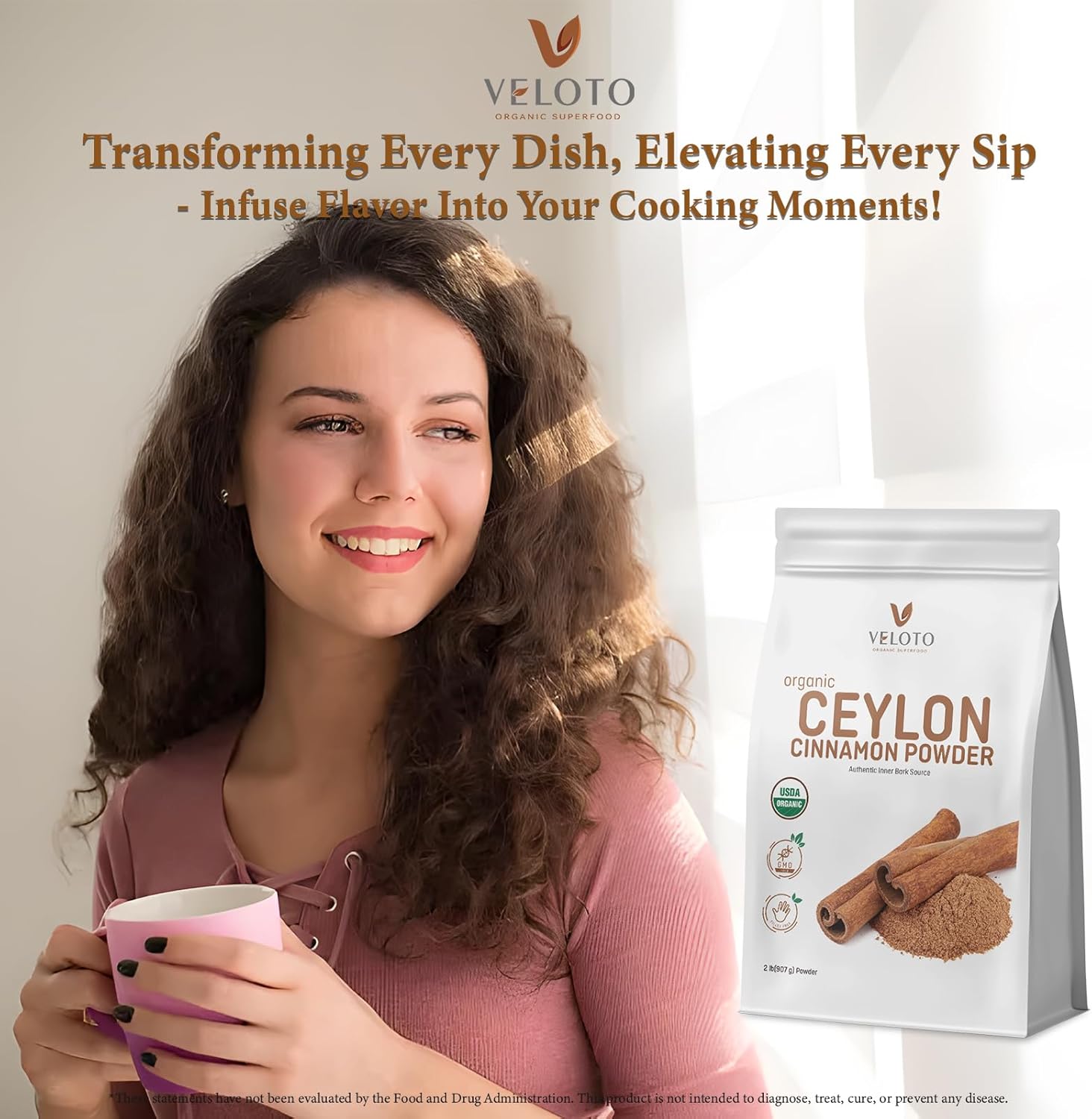 Ceylon Cinnamon Powder Organic Cinnamon Powder, Freshly Ground Cinnamon Pure Bulk Spice, Kosher & Organic Certified, Non-GMO Third Party Tested for Purity, Gluten Free, Vegan, 2lb - Image 9