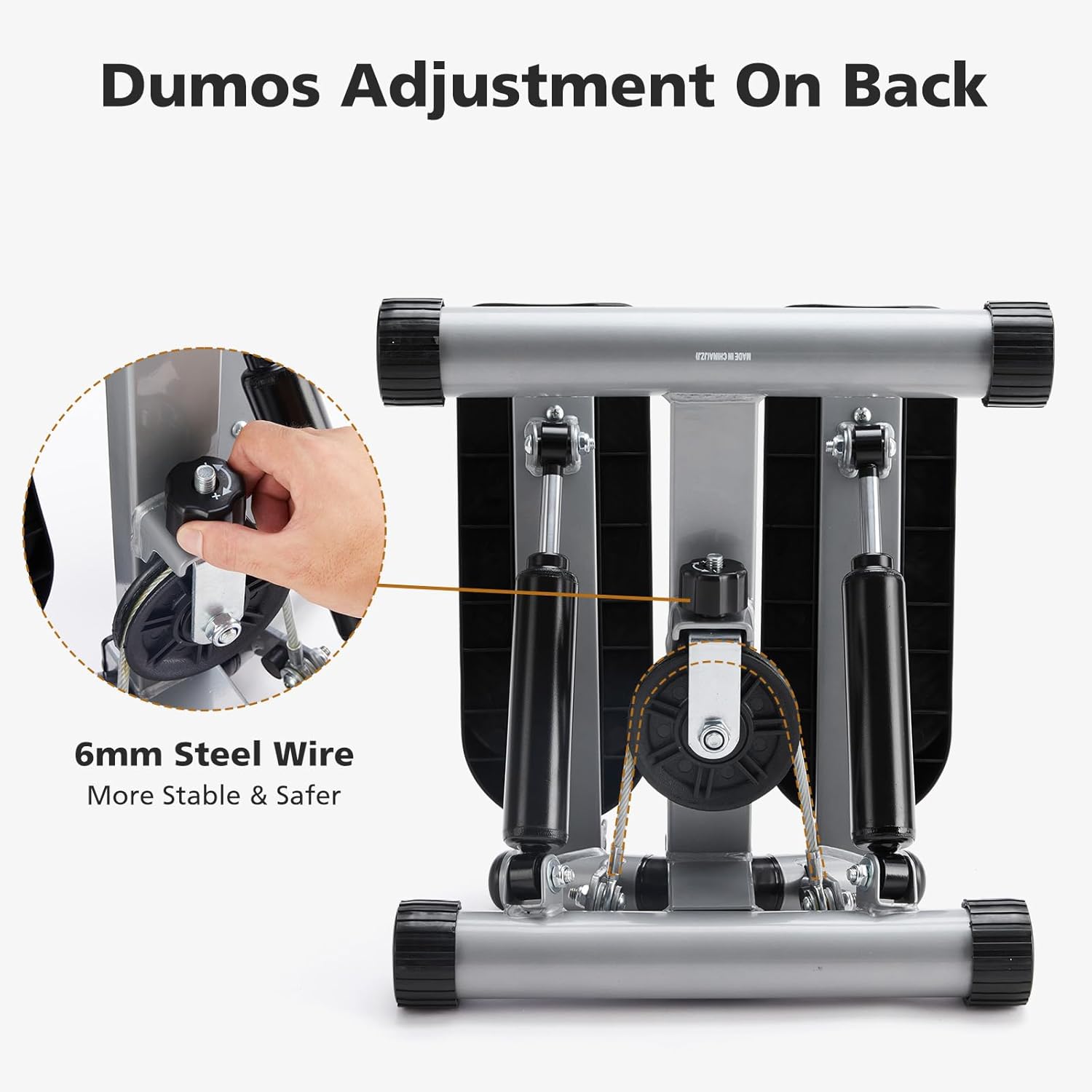 DUMOS Steppers for Exercise at Home, Mini Stair Stepper with Resistance Bands, Portable Full Body Workout Stepper Machine - Image 8