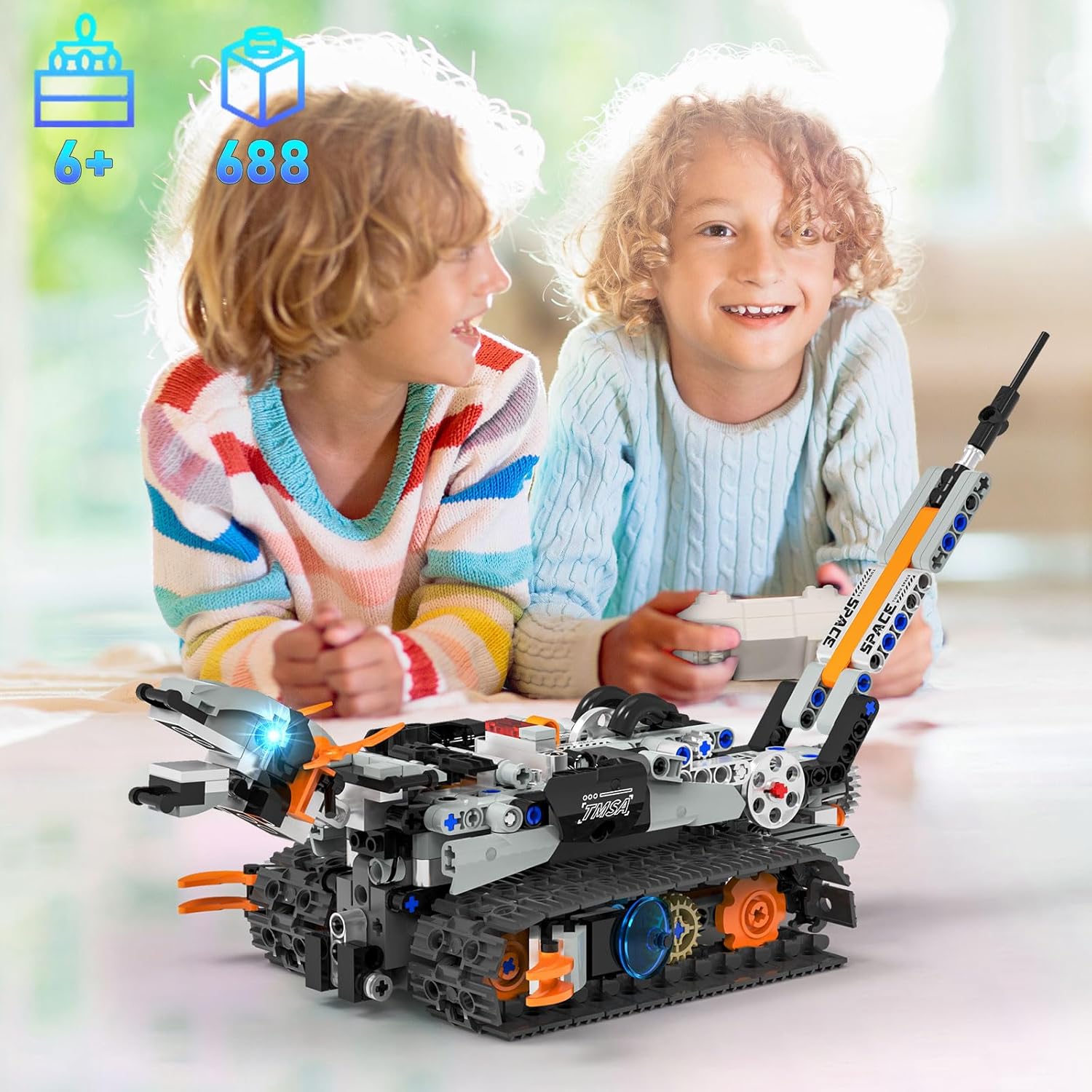 5in1 STEM Robot Building Kit for Kids 6-14+, APP & Remote Control STEM Robot Dinosaur Car Building Toys for Kid Science Learning, 688 Pcs DIY Building Blocks Set, Boys Girls Birthday Xmas Gifts Ideas - Image 7
