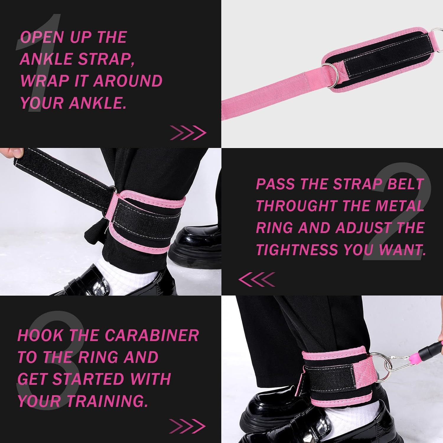 simarro Ankle Resistance Bands with Cuffs, Ankle Resistance Band, Glutes Workout Ankle Weights for Women Working Out Equipment at Home, Home Gym Exercise Fitness Equipment - Image 5
