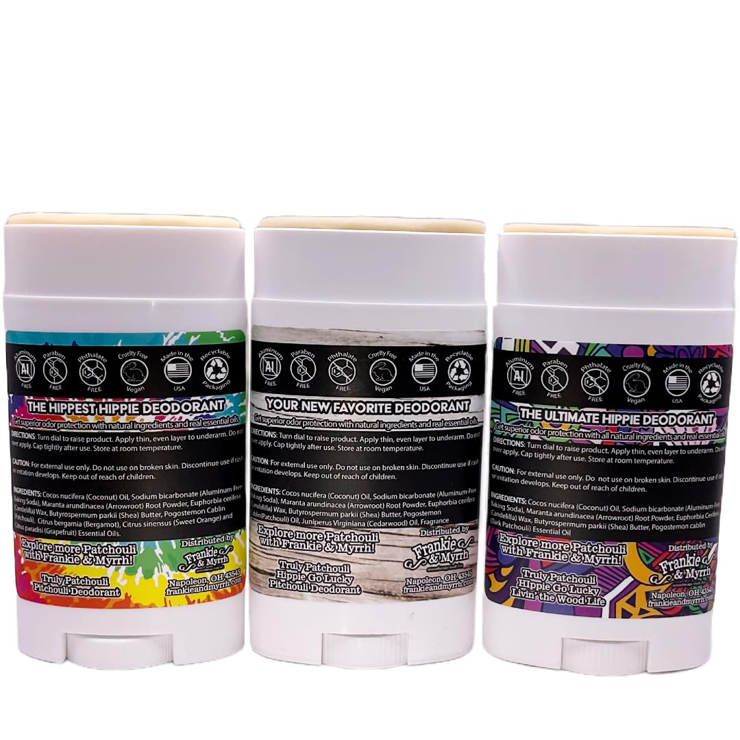 Frankie & Myrrh Natural Deodorant Patchouli Trio | Pitchouli, Livin' the Wood Life, Hippie Go Lucky - Image 7