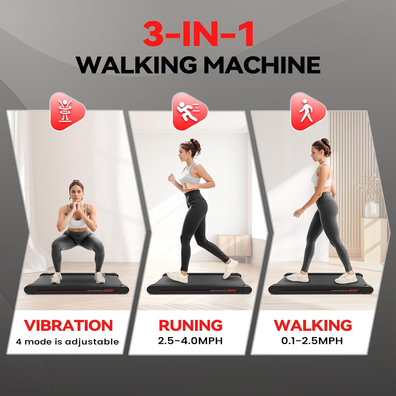 Sperax Walking Vibration Pad,Under Desk Treadmills for Home,4 in 1 Vibration Plate Exercise Machine,Portable Walking Pad with APP,350 Lb Capacity Multifunctional Treadmill Pro Max - Image 4