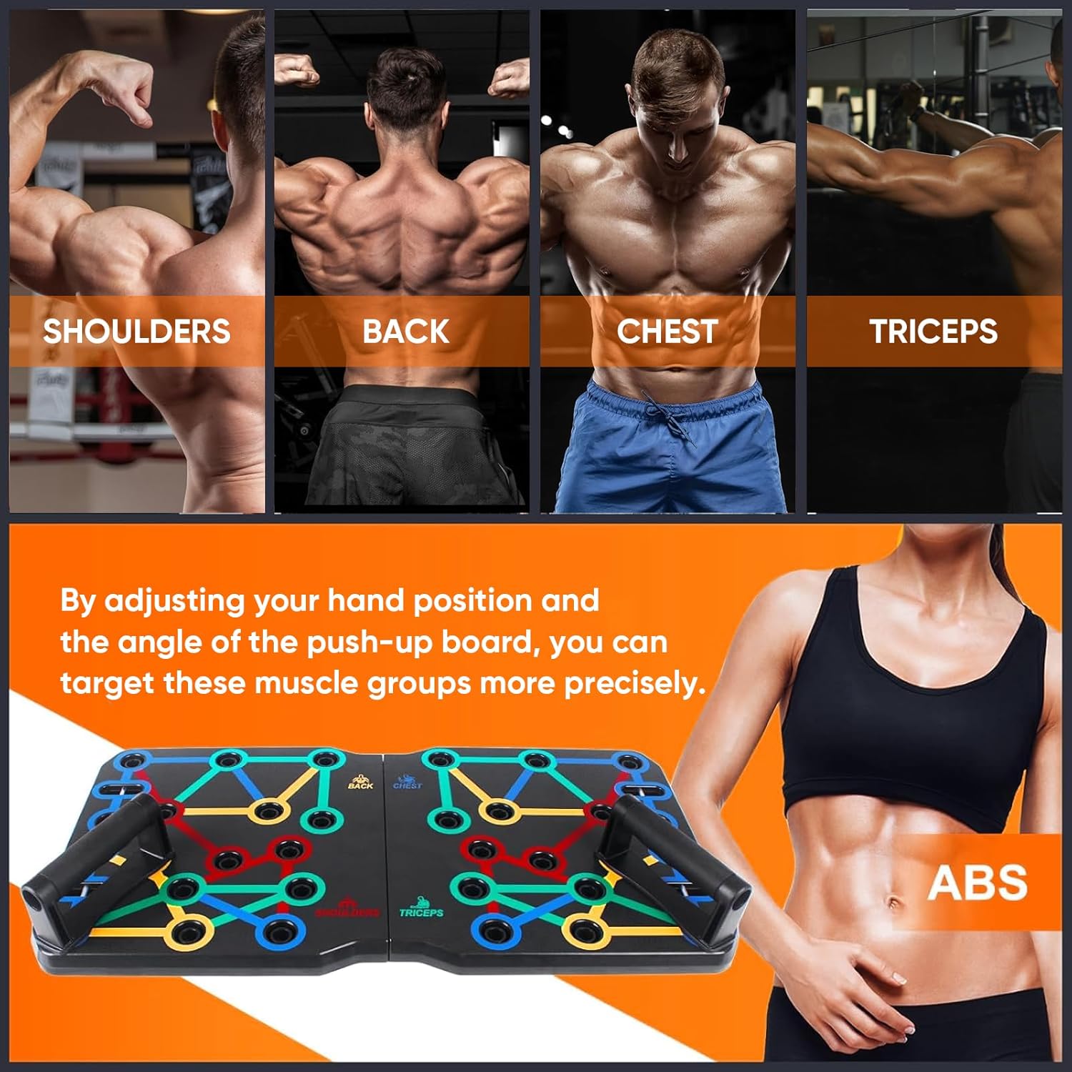 AERLANGUpgraded Push-up Board Home Fitness Accessories, Multifunctional 30-in-2 Push-up Bar Fitness Equipment, Portable Strength Training Equipment with Push-up Handles and Pilates Bar - Image 4