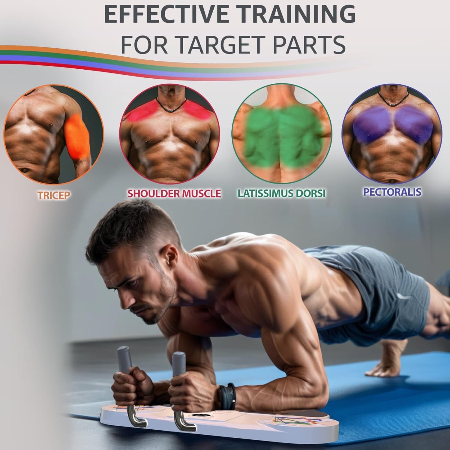 Versatile Push Up Board with Resistance Ropes, Complete Home Fitness Equipment for Core Strengthening, Professional Exercise System for Fat Burning, Perfect for Both Men & Women - Image 6