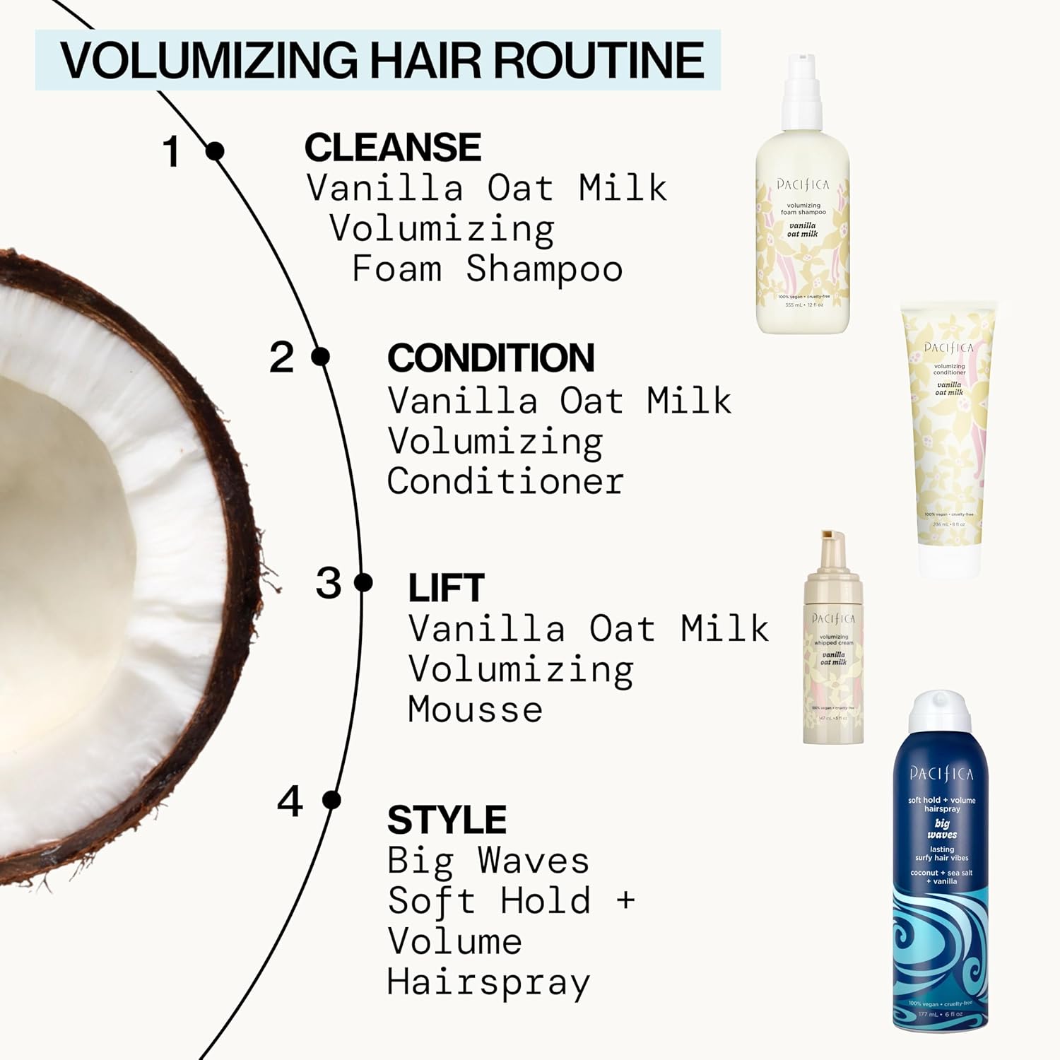 Pacifica Beauty Big Waves Coconut, Vanilla & Sea Salt Hairspray, Controls Frizz & Adds Volume, Designed for Wavy Hair, Vegan & Cruelty-Free, 6 Fl Oz - Image 12