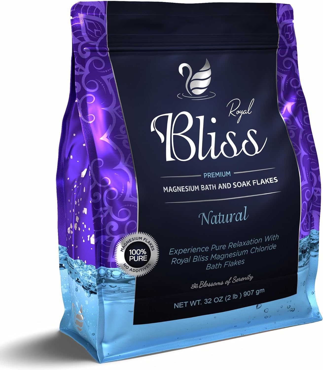 Magnesium Bath & Foot Soak Flakes, Epsom Salt Alternative, High-Absorption Minerals, Natural Salts for Relaxation, Wellness & Muscle Relief, Ideal for Soaking, Recovery, and Stress Relief 2 LB - Image 2