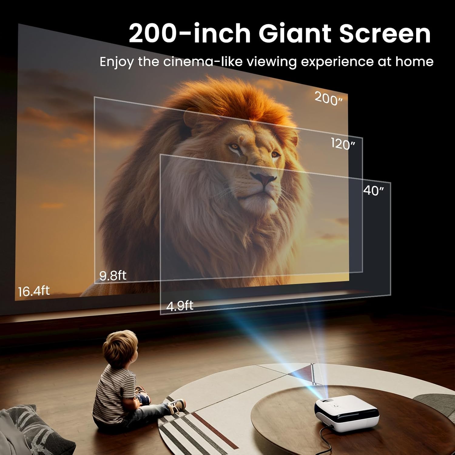 HAPPRUN Native 1080P Bluetooth Projector, Full HD Portable Outdoor Movie Projector with Built-in Speaker, Compatible with Smartphone, HDMI, USB, AV, Fire Stick, PS5 for Home, Bedroom, Outdoor Use - Image 7