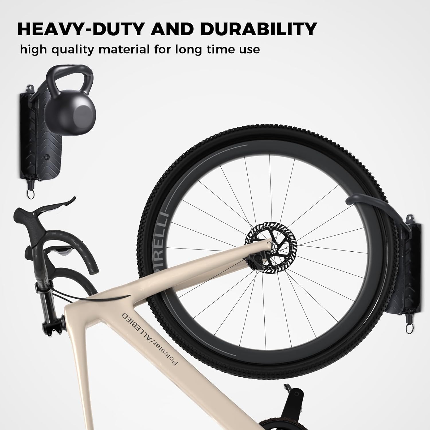 2 Pack Swivel Bike Wall Mount,Bike Hanger for Garage,Wall Mount Bike Rack,Vertical Bike Rack Holds Up to 66 lbs,Space Saving Sturdy Wall Bike Rack, Black - Image 5