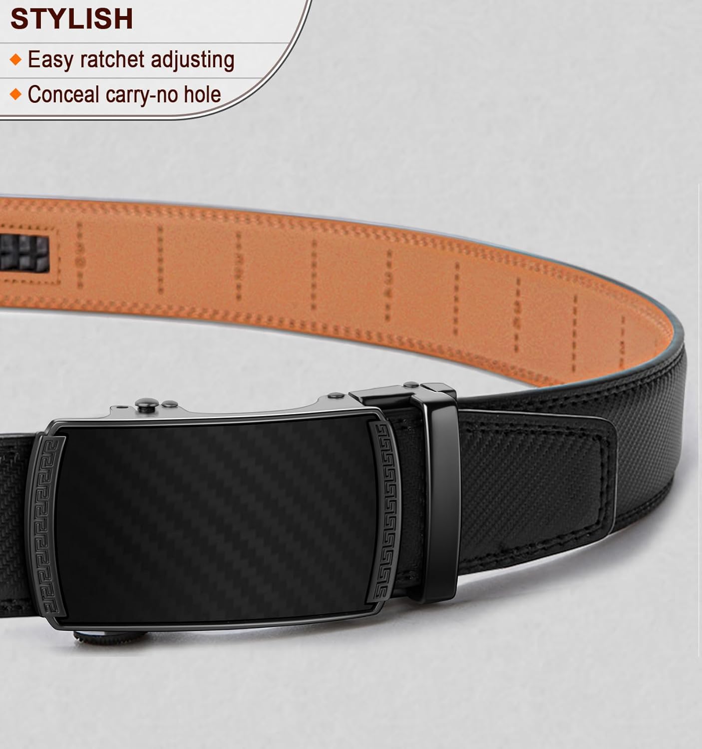 BULLIANT Men's Belt,Slide Ratchet Belt For Gift Men Dress Pant Shirt Oxfords,Trim To Fit - Image 3