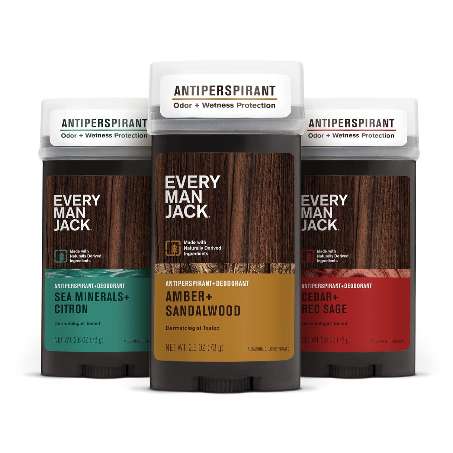 Every Man Jack Men’s Antiperspirant Deodorant Variety Set - Stay Fresh with Antiperspirant Men’s Deodorant - Odor Crushing, Long Lasting, Plant-Based, and No Harsh Chemicals - 2.6 oz - 3 Pack - Image 2