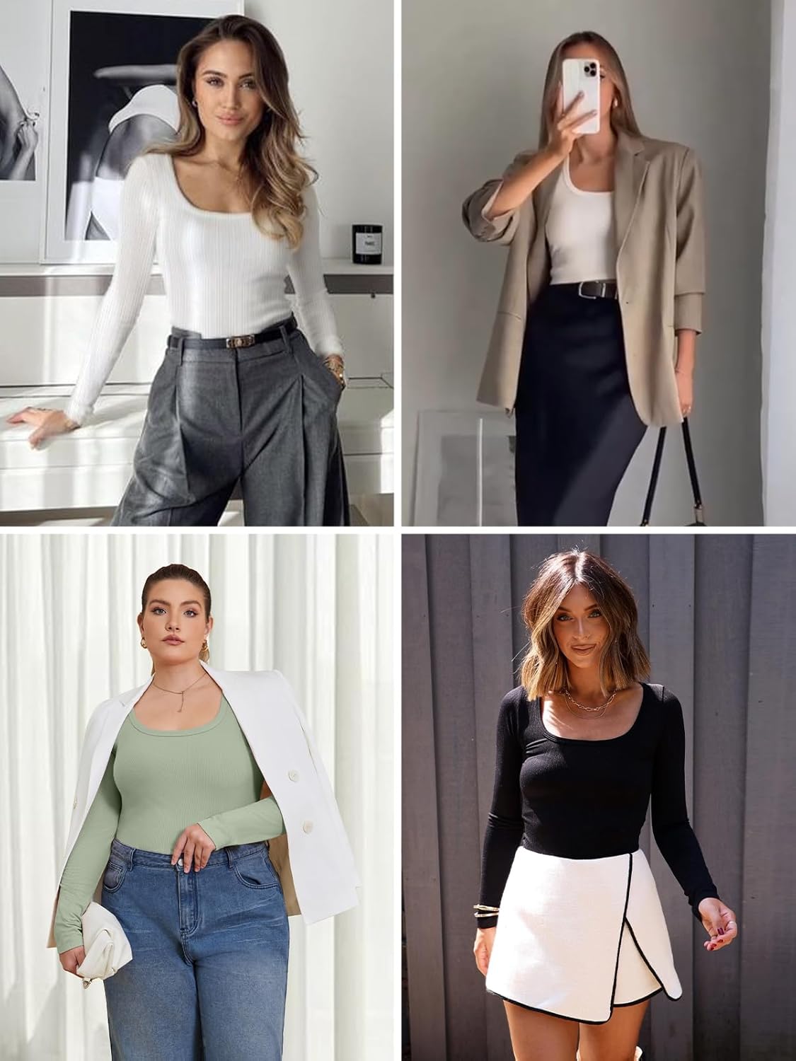 ATHMILE Womens Tops Ribbed Scoop Neck Knit Slim Fitted Casual Basic Tee Shirts for Women Fashion Trendy 2025 - Image 6