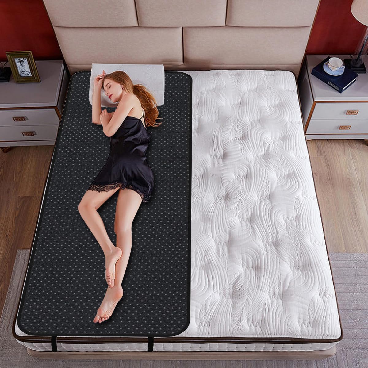 Grounding Mat for Bed, Grounding Mattress Cover for Improving Sleep, Sleep Pad, Earth Mat Carbon Leatherette Therapy (27" x 78") - Image 7
