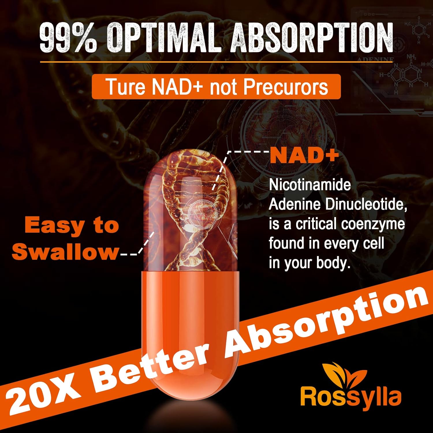 1300 MG Liposomal NAD+ Supplement | Highest Absorption | Purest NAD Supplemet to Boost NAD+ Effetively | Boosting NAD+ Supplement for Aging Defese, Cellular Energy, Longevity | 60 Count - Image 5