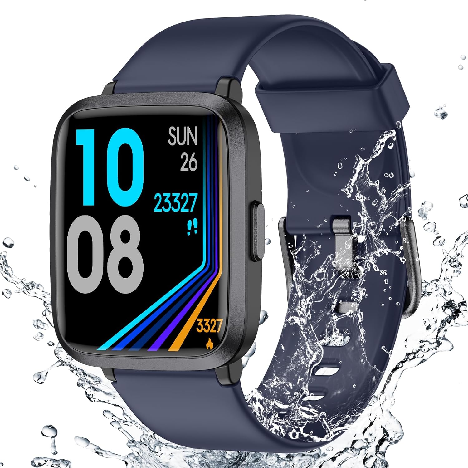 Fitness Tracker Watch with Heart Rate Monitor, Activity Tracker with Pedometer, Sleep Monitor, Calories & Step Counter, 5ATM Waterproof Smart Watch for Women Men Health Fitness Watch for Sports - Image 2