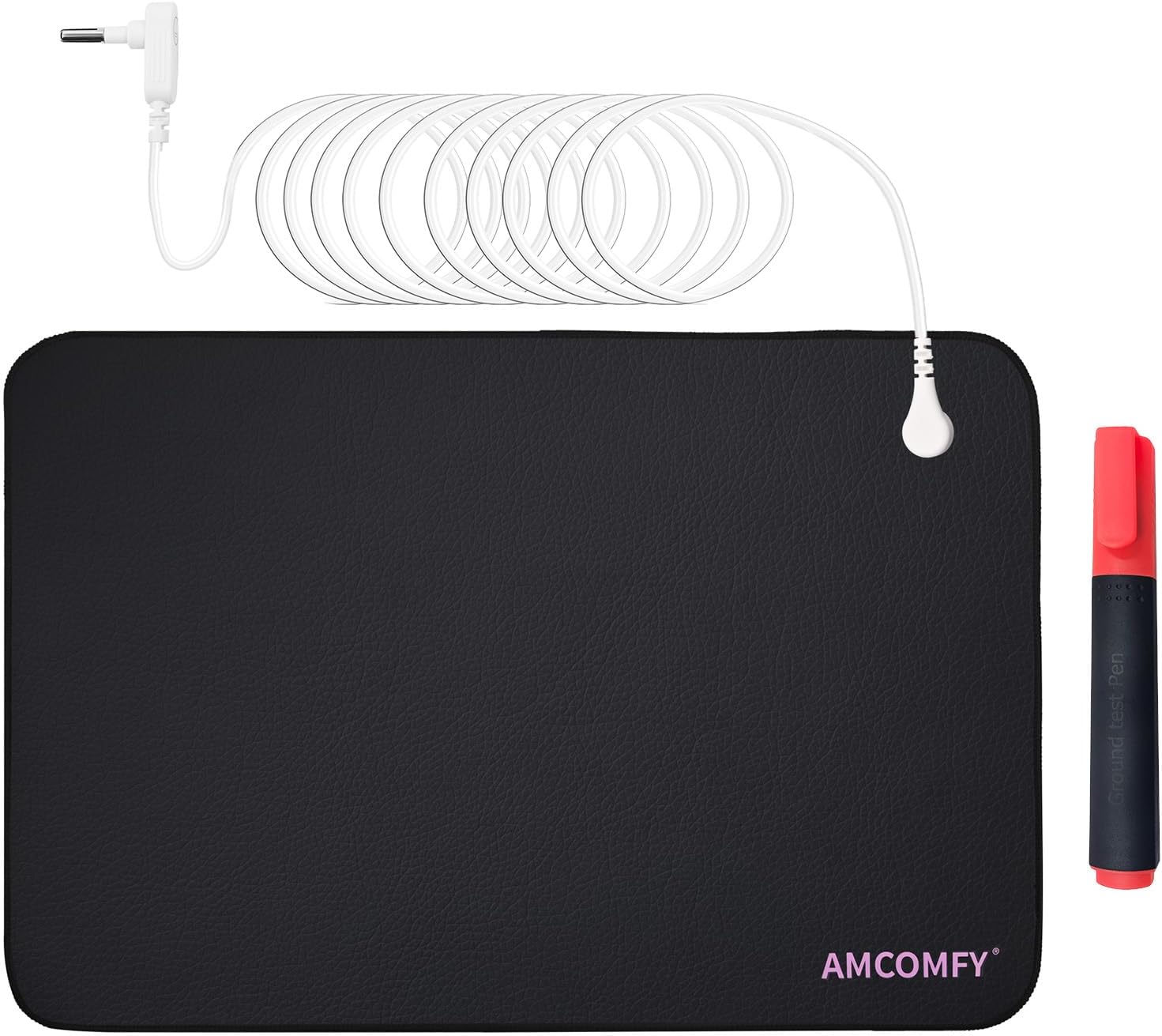 Grounding Mat for Sleep, Pain Relief and Anxiety Reduction, Earth Connection Therapy, Connects to The Earth Indoors, Includes 15ft Cord (Black, 24"x16") - Image 2