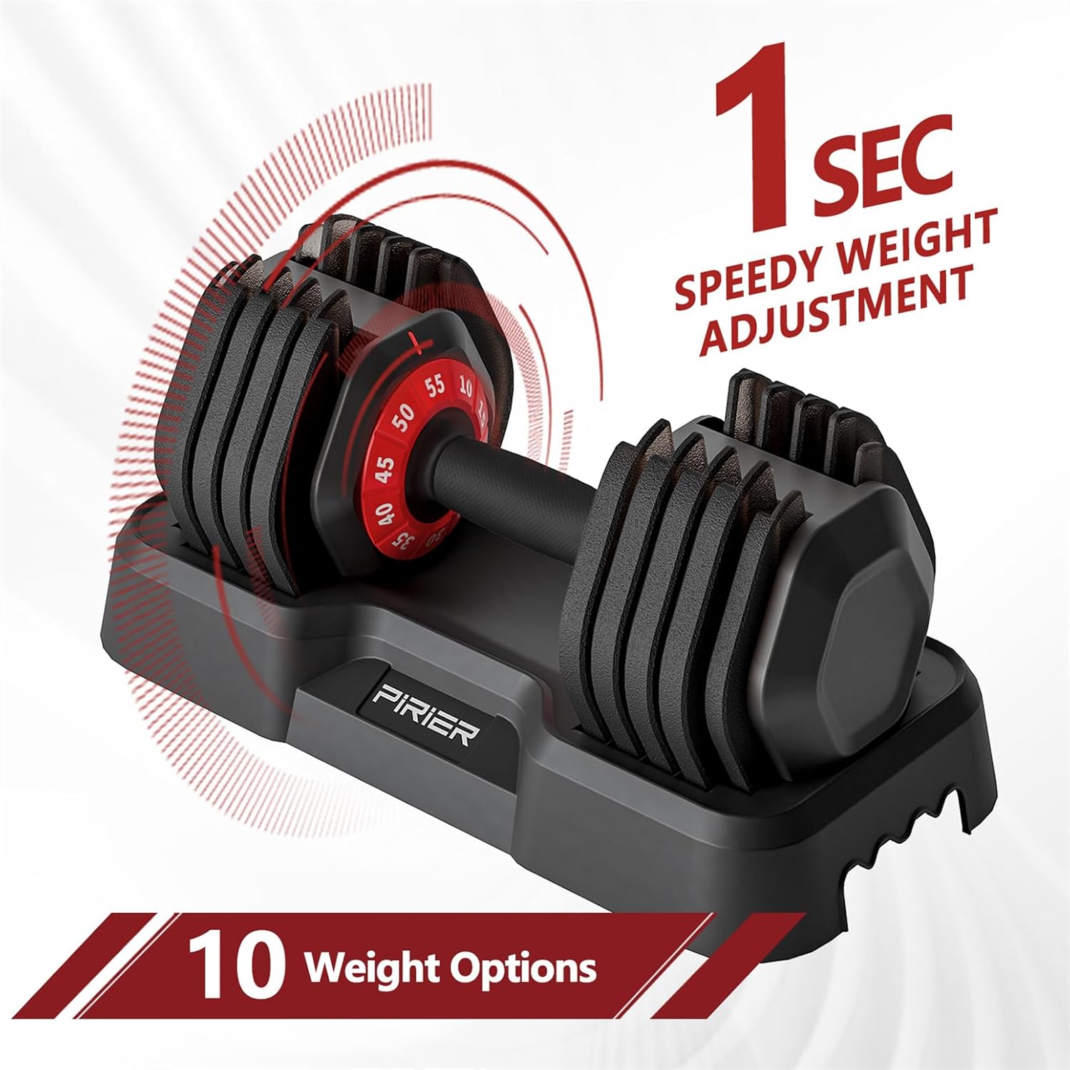 Adjustable Dumbbell 55LB Single Dumbbell Weight, 10-in-1 Weight Dumbbells with Anti-Slip Metal Handle and Bicep Supports for Comprehensive Full Body Strength Training - Image 5