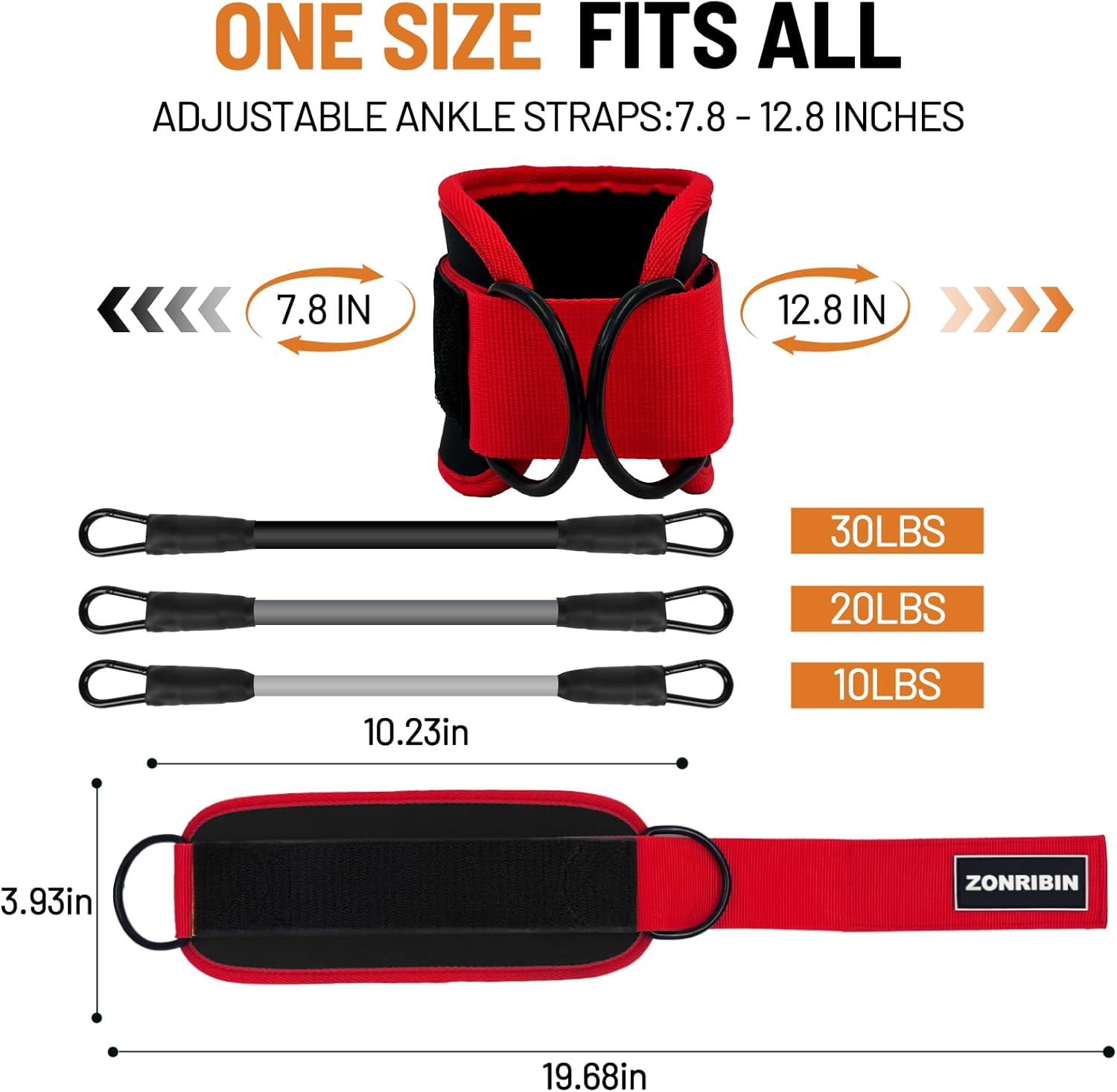 Ankle Resistance Bands,Ankle Resistance Bands with Cuffs,Ankle Strap for Cable Machines and Resistance Bands, Glute Workouts - Kickbacks, Leg Extensions, Hip Abductors - Image 3