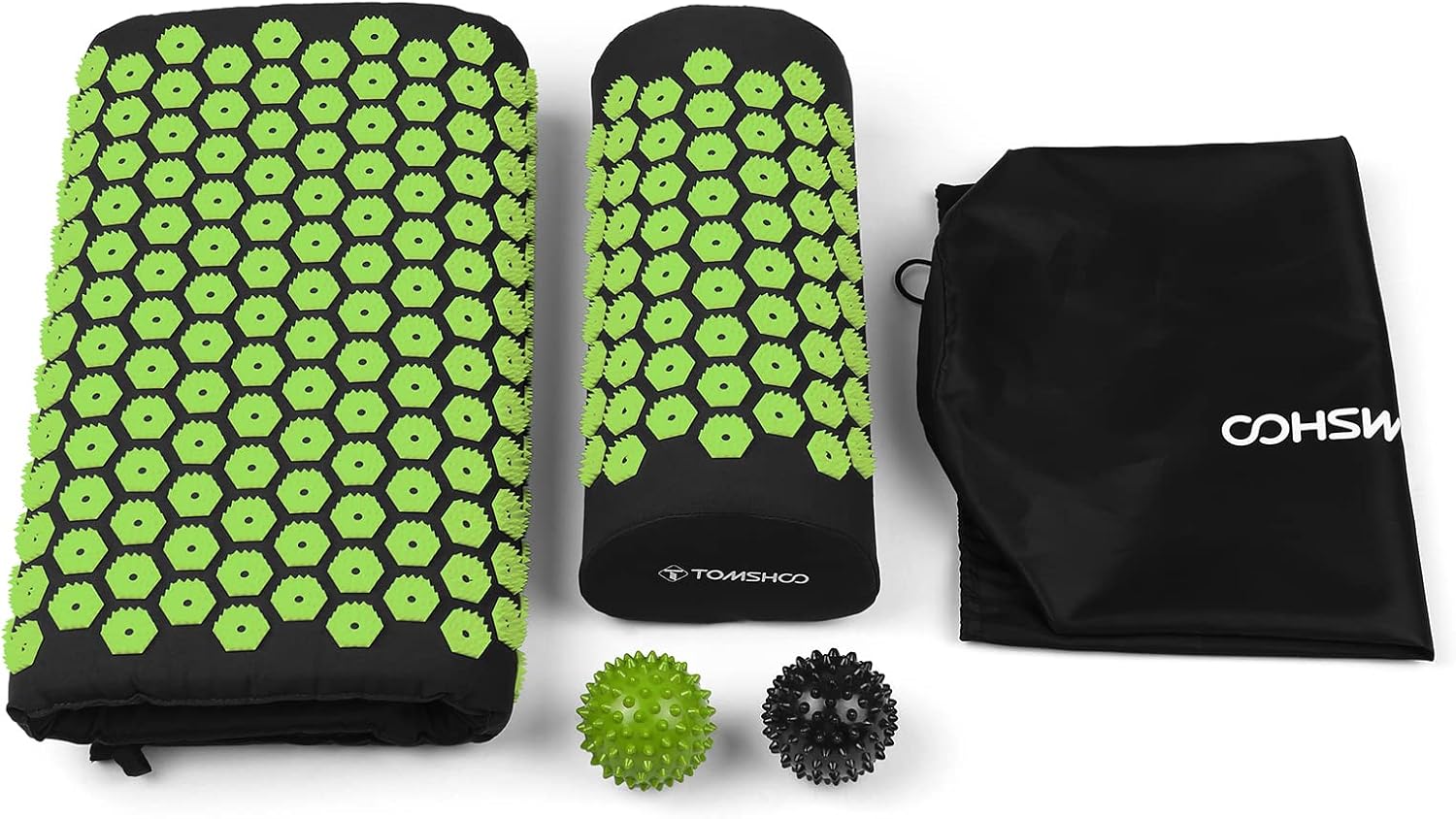 TOMSHOO Acupressure Set, Acupressure Mat and Pillow with 2pcs Massage Balls- Pain Relief Therapy Muscle Back Neck with Travel Bag for Men and Women - Image 9
