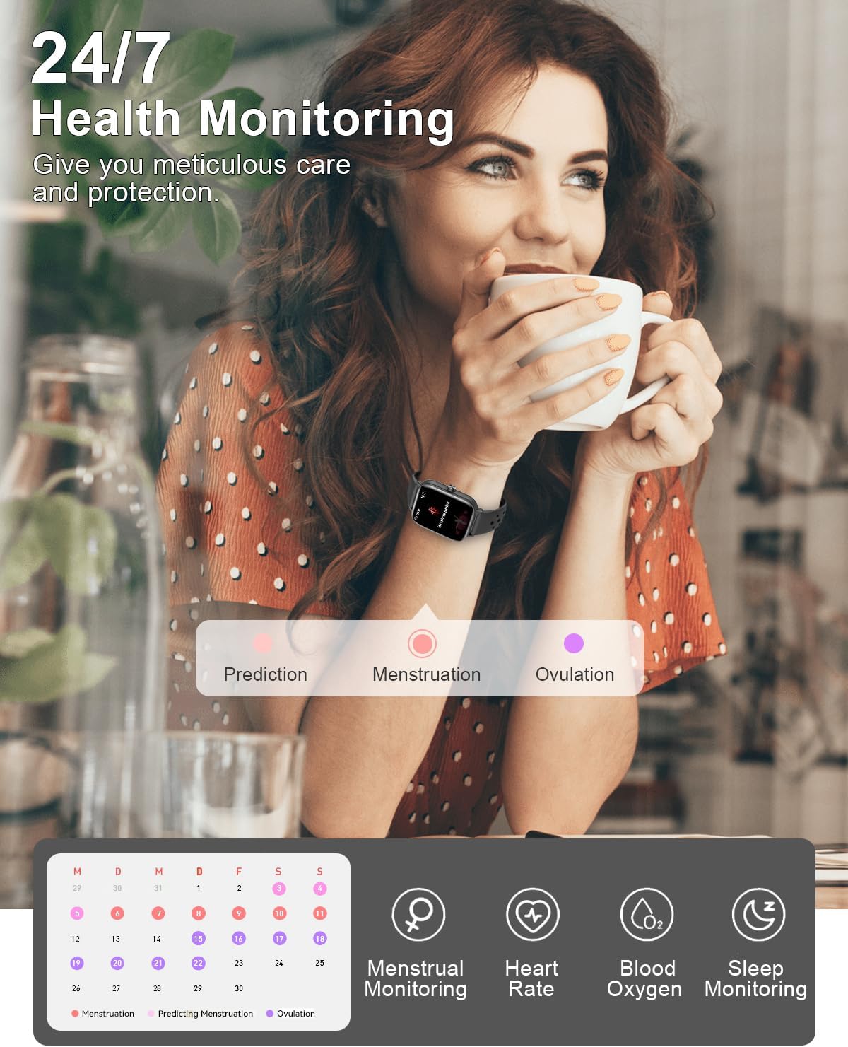 Smart Watches for Men Women Fitness: Fitness Tracker Watch with Bluetooth Call 24/7 Heart Rate SpO2 Sleep Monitor IP68 Waterproof 120+ Sport Mode Activity Trackers Compatible iPhone Android Phones - Image 5