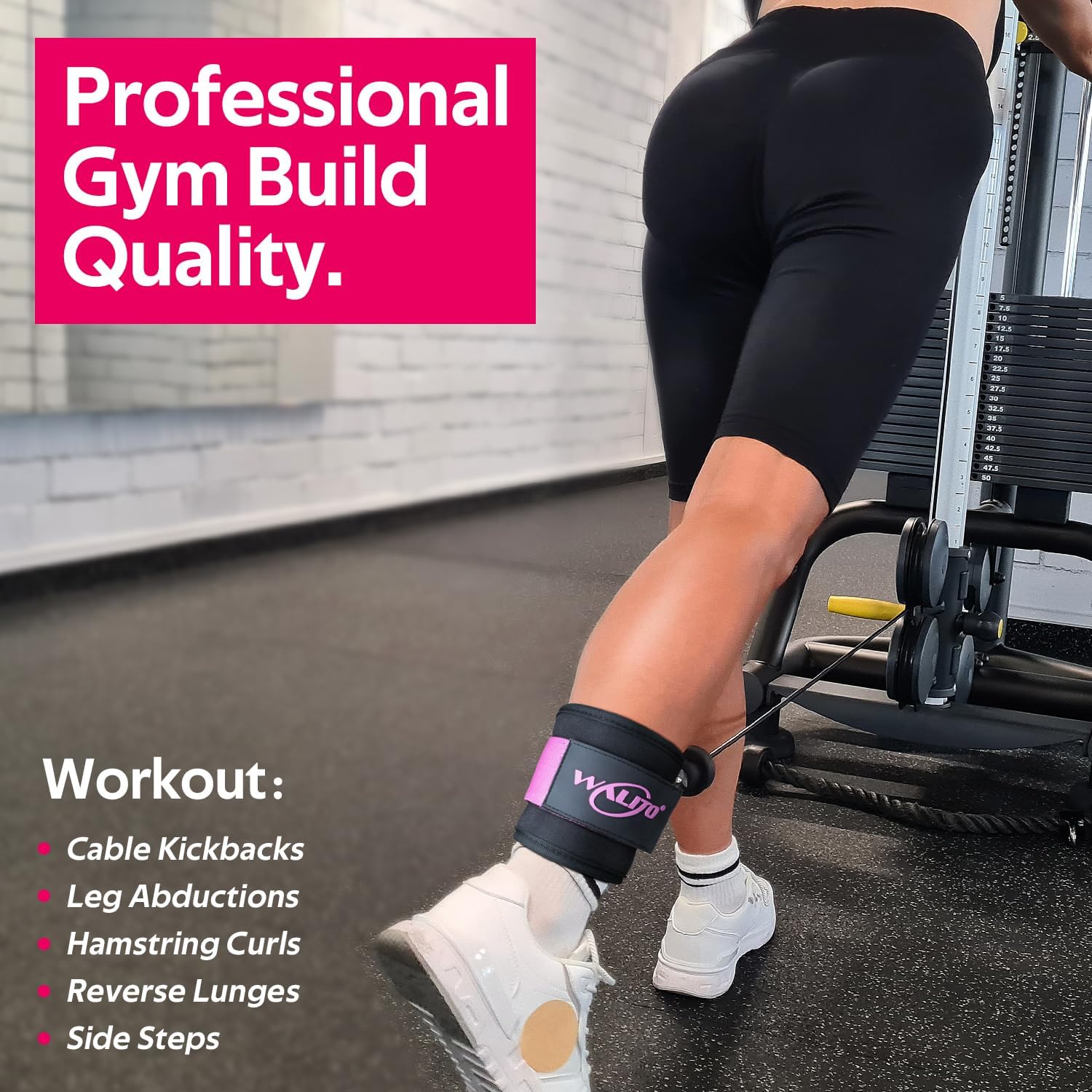 WALITO Ankle Resistance Bands with Cuffs, Exercise Bands for Legs and Butt, Booty Workout Equipment for Kickbacks and Hip Fitness Training - Image 8