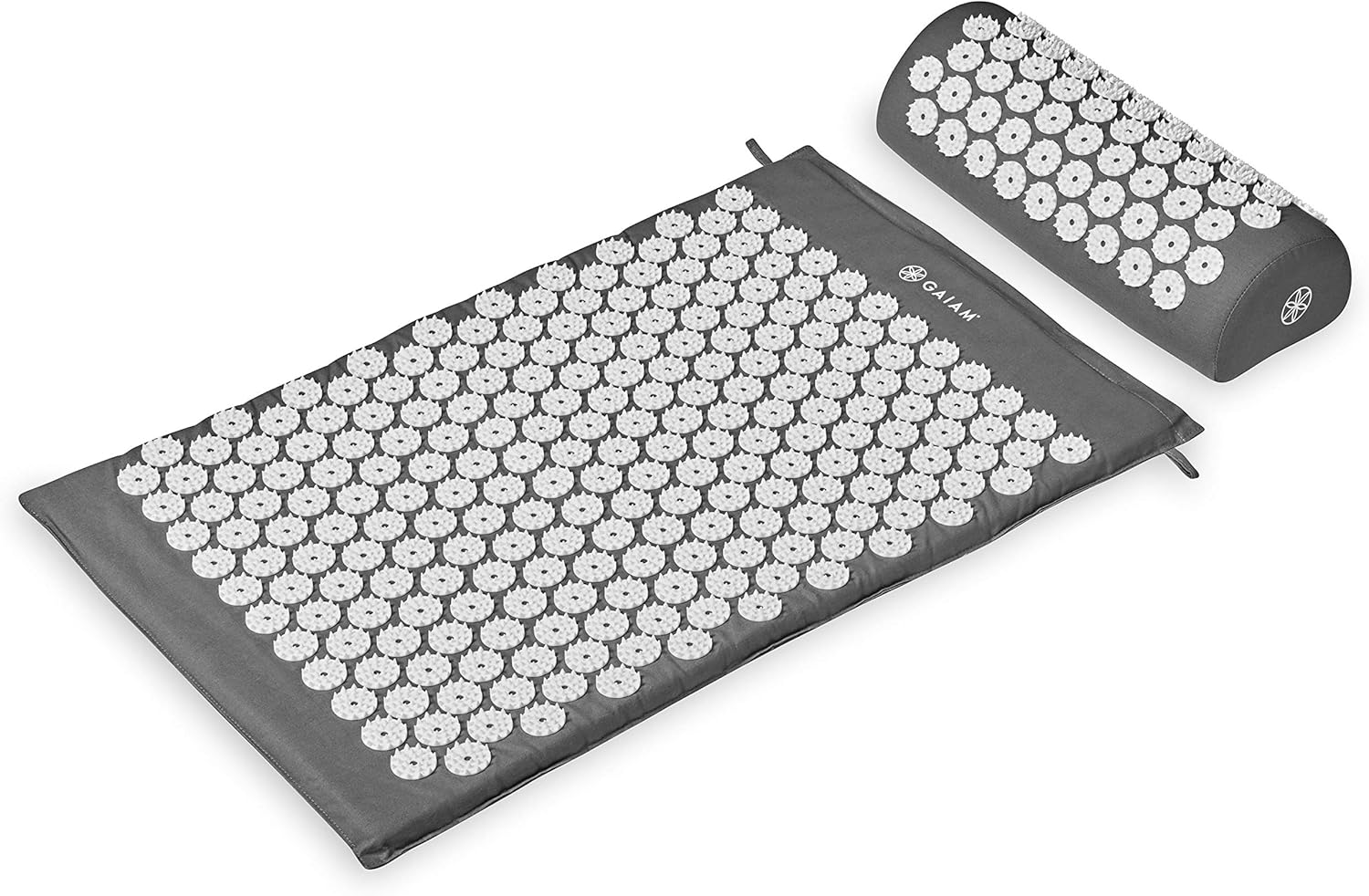 Gaiam Acupressure Mat and Pillow Set, Acupuncture Style Massage Mat & Pillow, Relief for Sciatic Nerve, Muscle Tension, Fibromyalgia, Neck, Shoulder & Back Pain, Migraine & Headaches and Insomnia Grey - Image 2