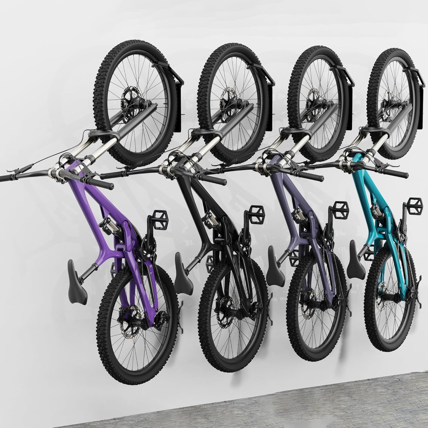 Swivel Bike Wall Mount, Vertical Bicycle Rack for Garage, Wall Mounted Bike Hanger Hook, Hanging Bike Storage Garage Organization, Black - Image 2