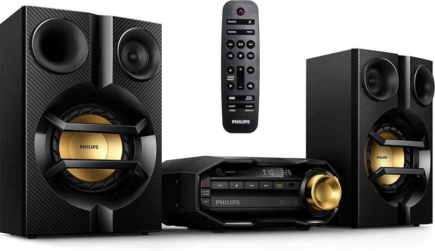 PHILIPS FX10 Bluetooth Stereo System for Home with CD Player , MP3, USB, FM Radio, Bass Reflex Speaker, 230 W, Remote Control Included - Image 2