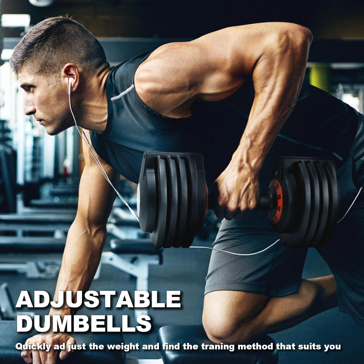 25/55 lbs (Pair) Adjustable Dumbbell Set, Dumbbell Adjustable Weight with Non-slip Quick Adjust Swivel Handle, Dumbbell Home Gym Fitness Equipment for Men and Women - Image 5