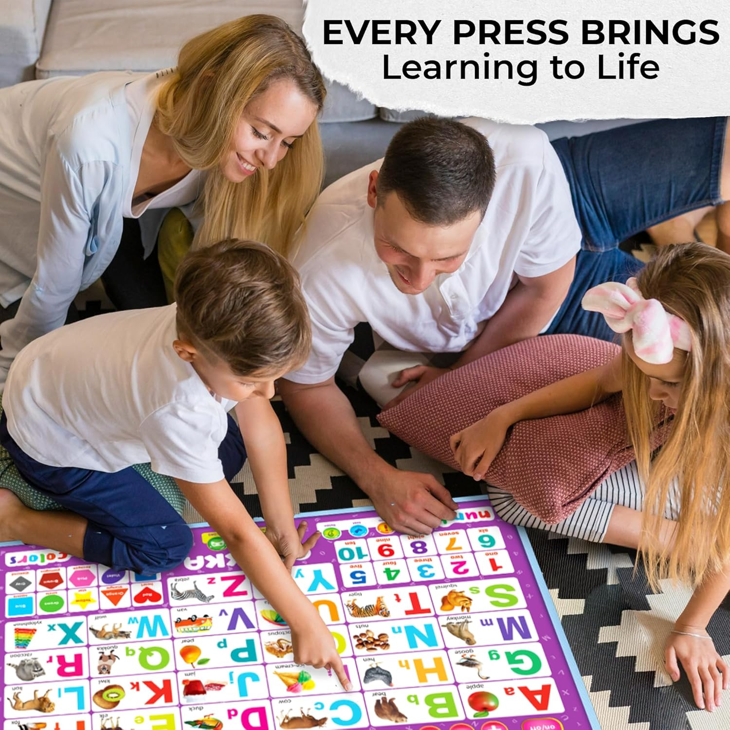 QUOKKA Alphabet Poster Educational Toy for 3-4 Year Old – ABC Learning Wall Chart for Toddlers – Interactive Speech Therapy Game for Kids 5-6-7 yo – Talking for Girl & Boy - Image 8