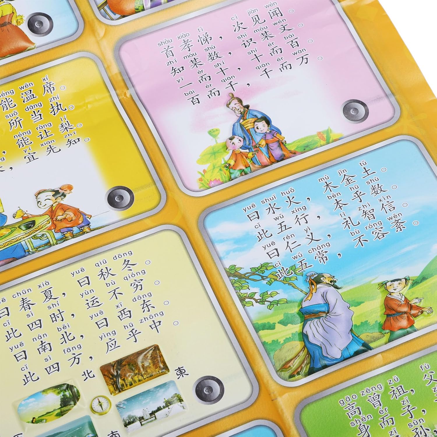 Learning Chinese Poster, Speech Development Toy, Interactive Electronic Alphabet Chart Toy for 2-4 Year Olds, Wall Hanging Switch Button - Image 6
