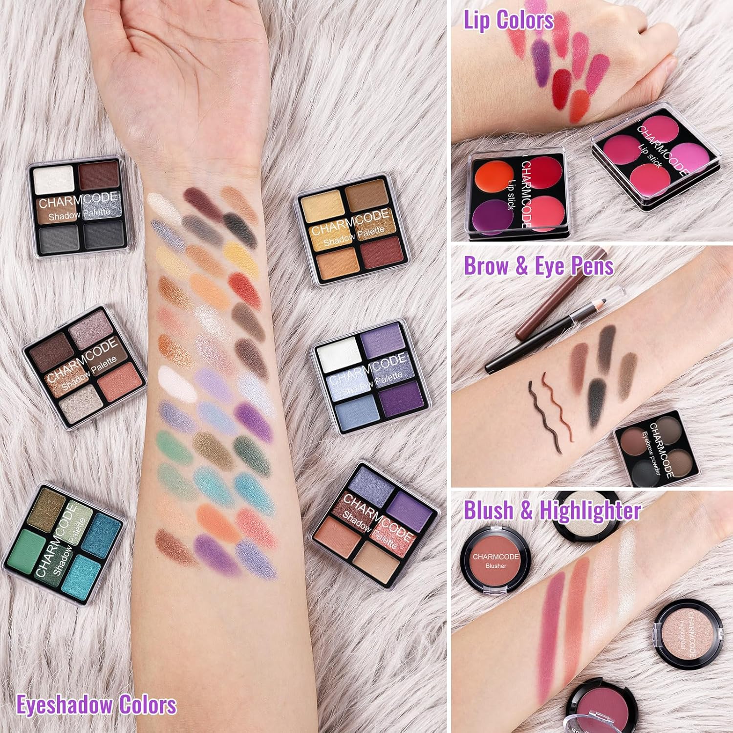 Makeup Kit for Teen Girls & Women Full Kit, Beauty Train Case with Starter Cosmetic Set, Make Up Valentine's Gift Box with Eyeshadow,Lipgloss,Highlighter,Blush,Lip&Eye Pencils,Brush & More(Purple) - Image 7