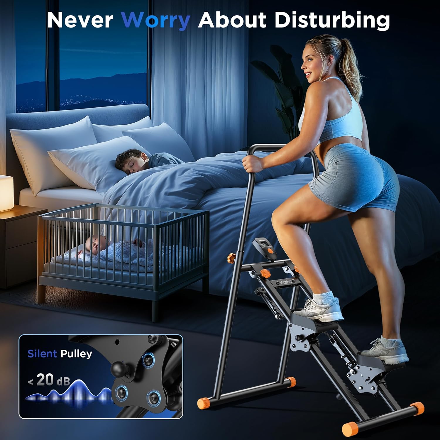 Niceday Stepper Machine for Home, Stair Climber with Extended 18IN Stride Length, Vertical Climber with Adjustable Handlebar & Pedals, Foldable Climber Workout Machine, 300LBS Loading Capacity - Image 9