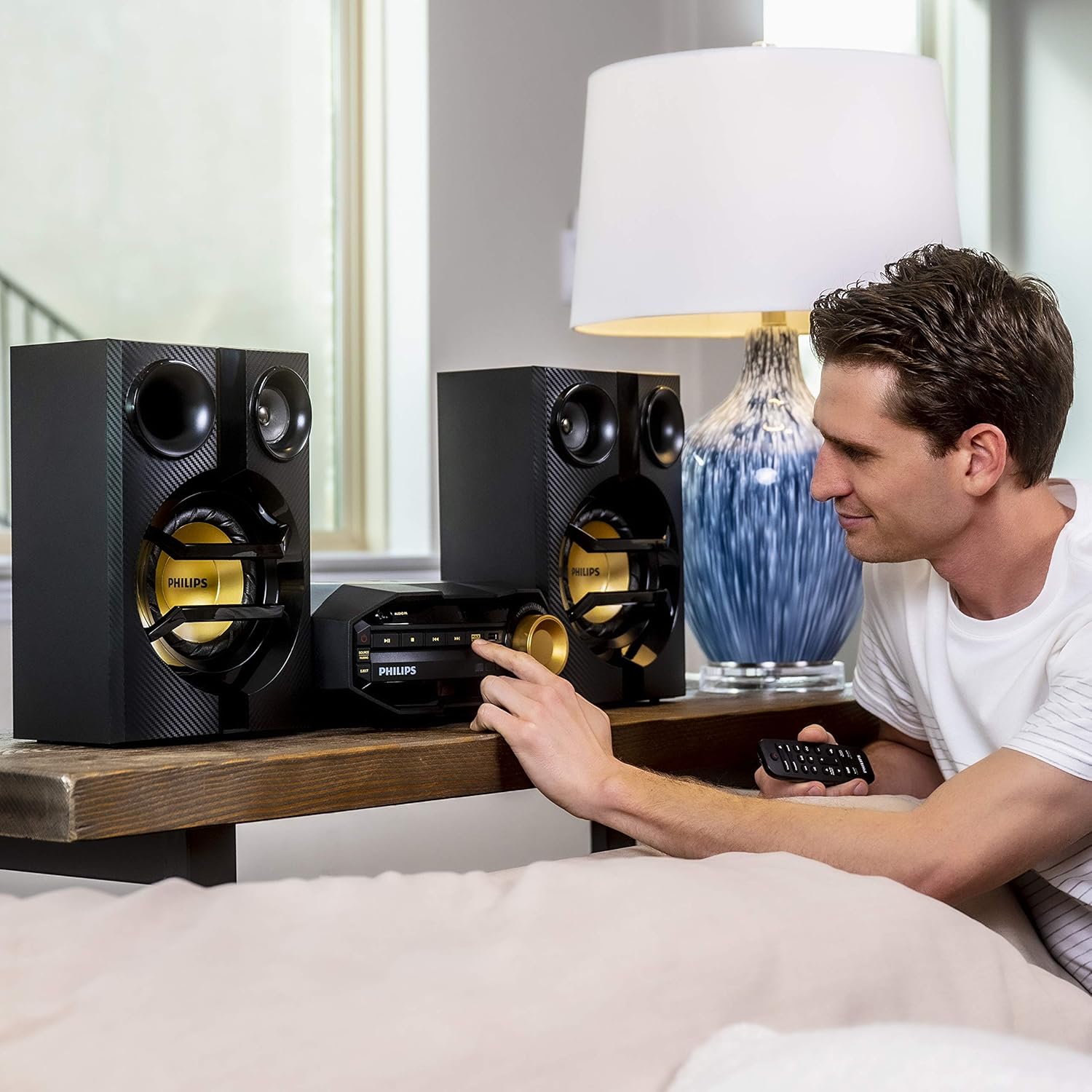 PHILIPS FX10 Bluetooth Stereo System for Home with CD Player , MP3, USB, FM Radio, Bass Reflex Speaker, 230 W, Remote Control Included - Image 8