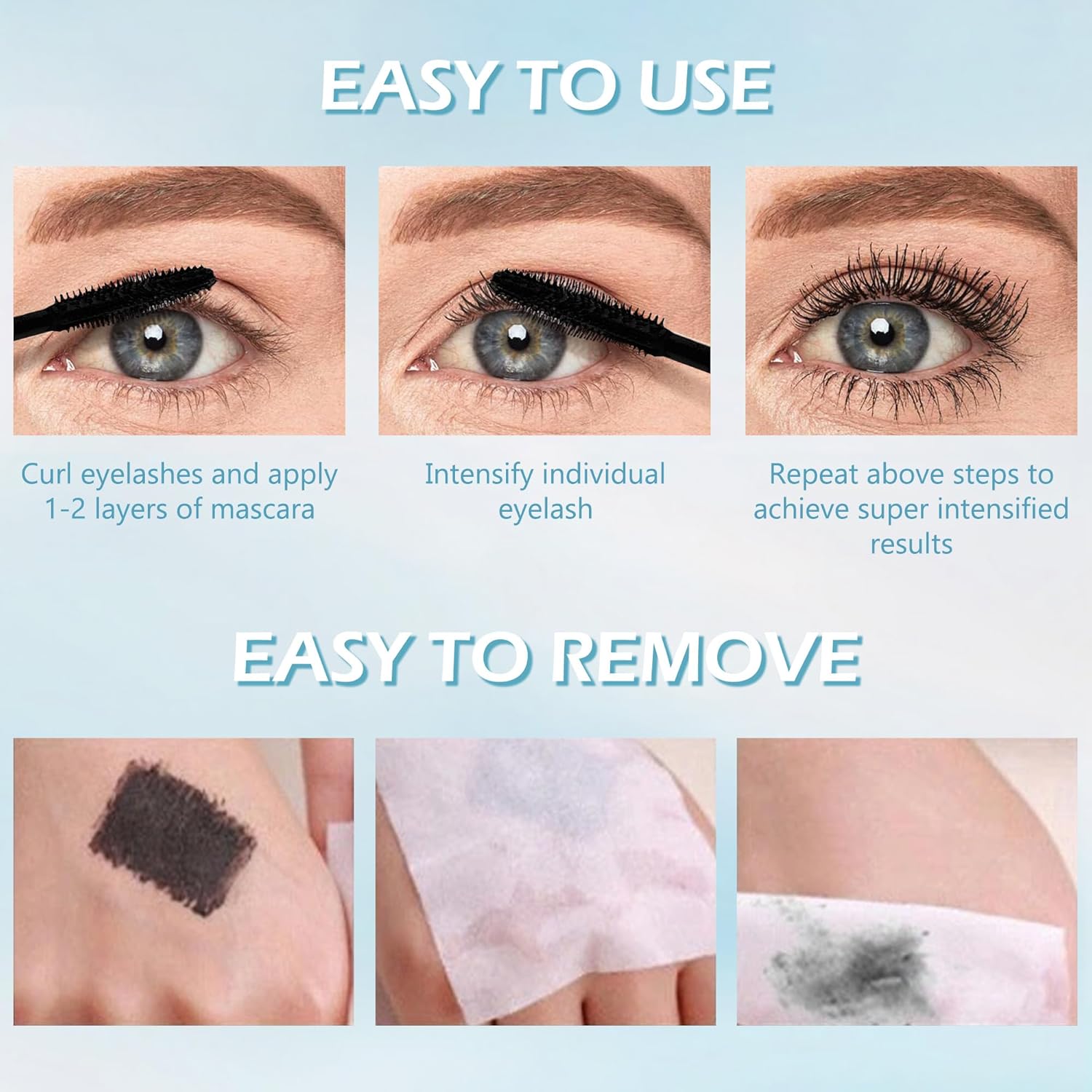 Mascara for Older Women 60 Plus, Waterproof Volumizing Mascara for Seniors with Thinning Lashes, Smudge-proof Long Lasting Mascara Black Volume and Length for Sensitive Eyes, Hypoallergenic Mascara - Image 7