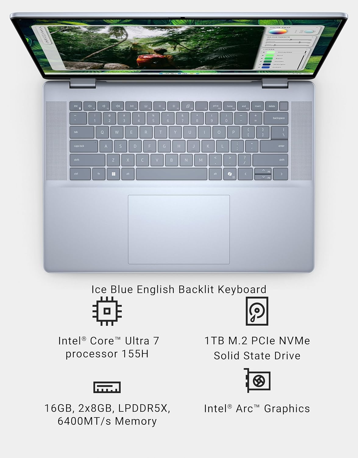 Dell Inspiron 16 7640 2-in-1 Laptop (16" FHD+ Touchscreen, Intel Ultra 7 155H (> i7-13700H), 16GB LPDDR5X RAM, 1TB SSD), AI PC for Creator, Designer, 15-Hr Long Battery Life, Fingerprint, Win 11 Pro - Image 3