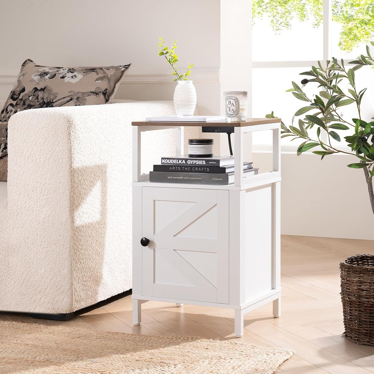Yoobure Tree Bookshelf, Farmhouse Nightstand - Image 3