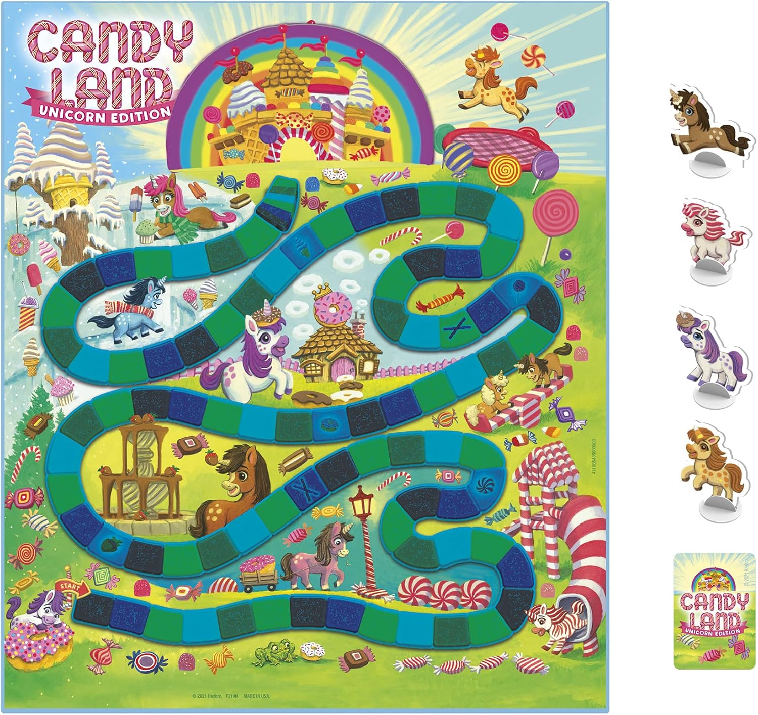 Hasbro Gaming Candy Land Unicorn Edition Preschool Board Game | Unicorn Games | Easter Gifts for Girls & Boys | 2-4 Players | Ages 3+ (Amazon Exclusive) - Image 4