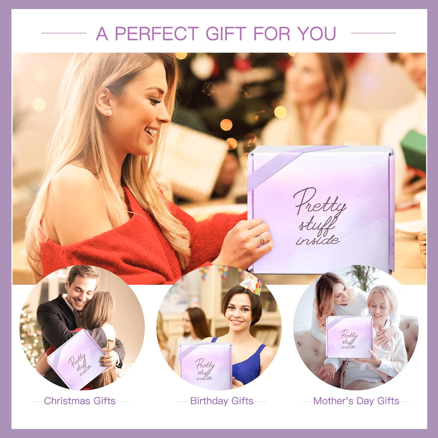 Gifts for Women, Birthday Gifts Spa Gifts Baskets for Women Bubble Bath and Body Gifts Set Lavender Gifts for Mom Her Female Sister Mother Teacher Wine Tumbler Purple - Image 8