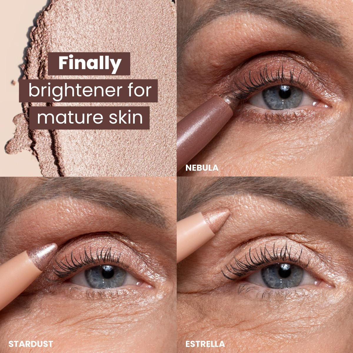 PrimeEyes Eye Brightener for Mature Women – Creamy Eye Shadow Sticks – Easy Application, Quick Eye Lift Effect – Hypoallergenic, Long Wear, Water-Resistant (Stardust) - Image 3